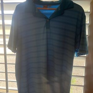 Ping Teal Striped Polo Shirt